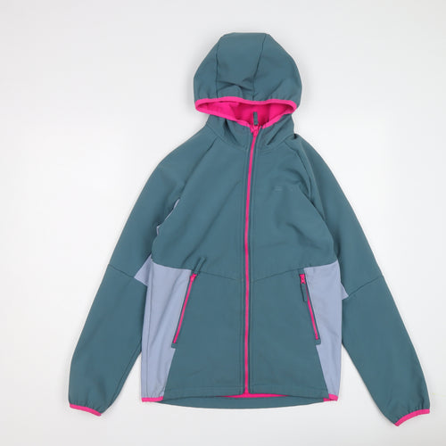 Mountain Warehouse Girls Blue Windbreaker Jacket Size 13 Years Zip