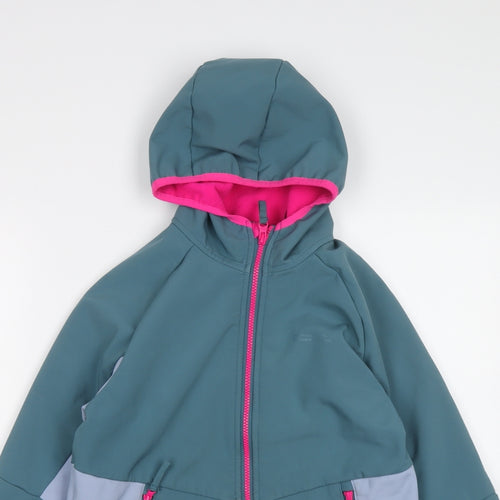 Mountain Warehouse Girls Blue Windbreaker Jacket Size 13 Years Zip