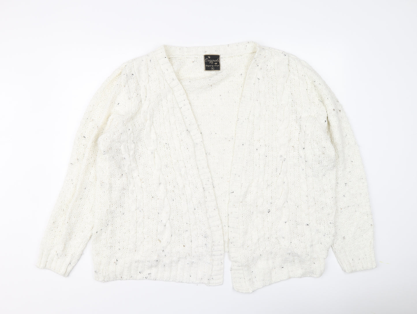 Originals Womens Ivory V-Neck Acrylic Cardigan Jumper Size XL