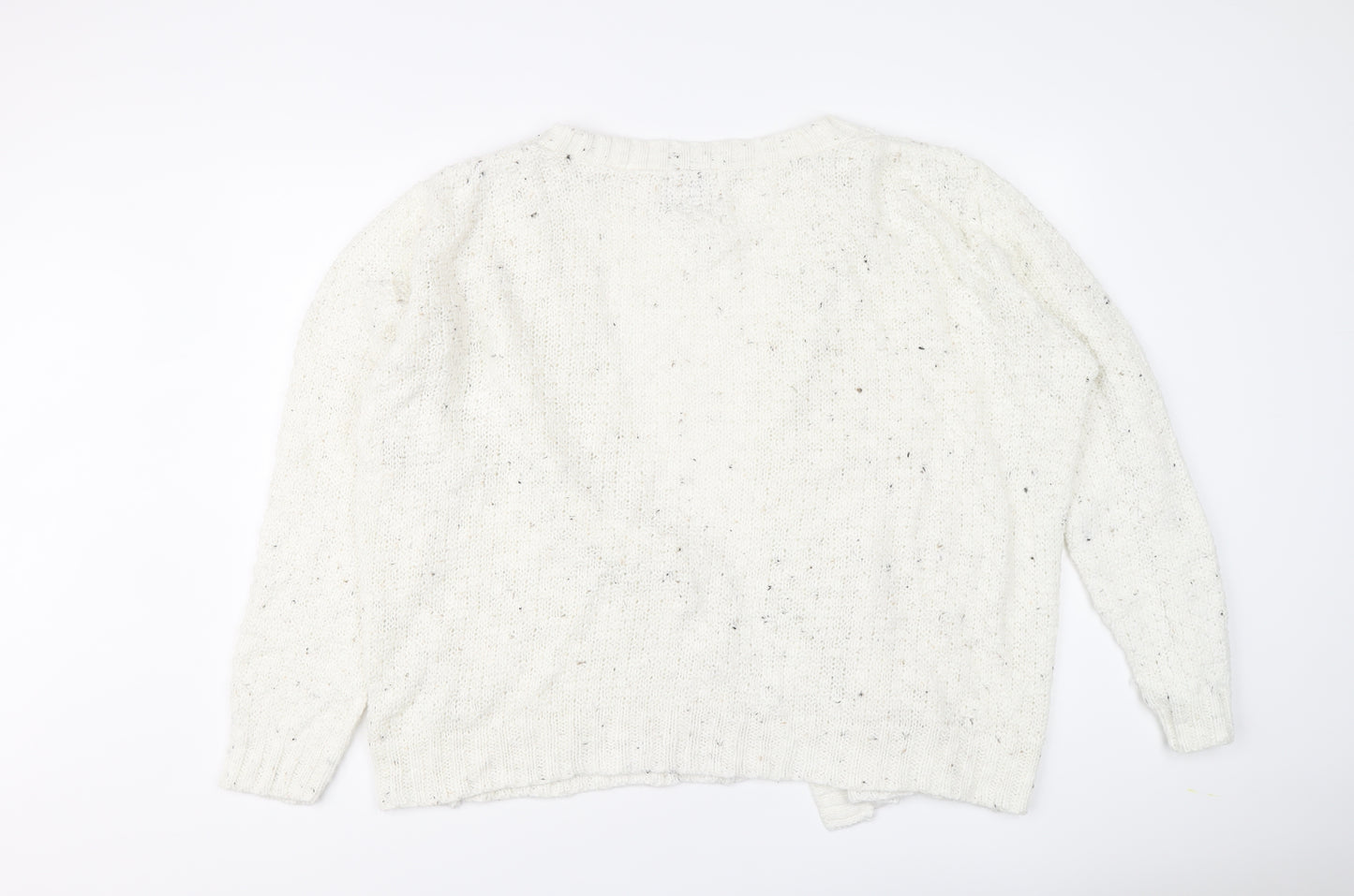 Originals Womens Ivory V-Neck Acrylic Cardigan Jumper Size XL