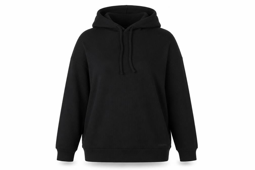 USA Pro Womens Black Polyester Pullover Hoodie Size 8 Pullover