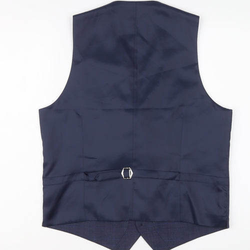 Marks and Spencer Mens Blue Polyester Jacket Suit Waistcoat Size 40 Regular