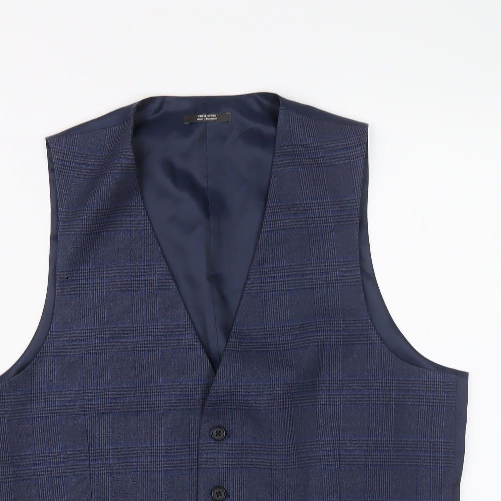 Marks and Spencer Mens Blue Polyester Jacket Suit Waistcoat Size 40 Regular