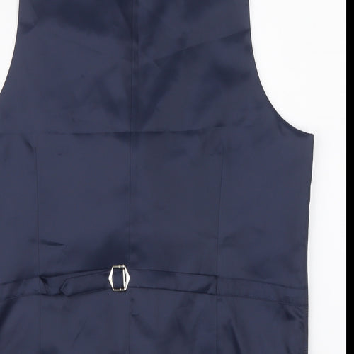 Marks and Spencer Mens Blue Polyester Jacket Suit Waistcoat Size 40 Regular