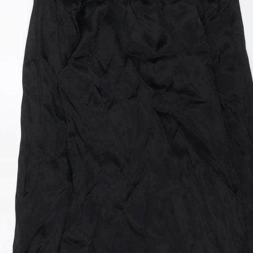Zara Womens Black Viscose Shirt Dress Size S Collared Button