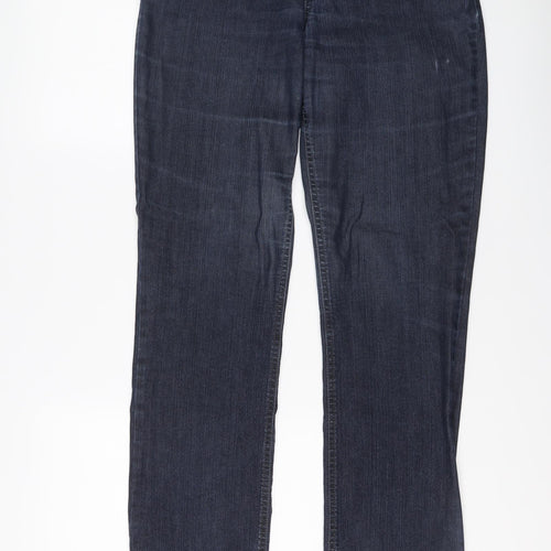 GARDEUR Womens Blue Cotton Straight Jeans Size 10 L30 in Regular Button