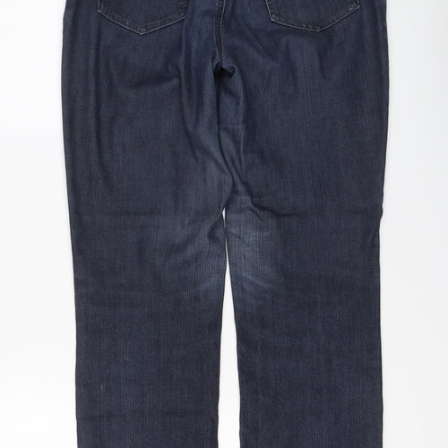 GARDEUR Womens Blue Cotton Straight Jeans Size 10 L30 in Regular Button