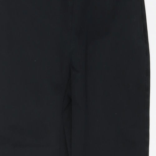 Marks and Spencer Womens Black Cotton Capri Trousers Size 10 L20 in Regular Zip
