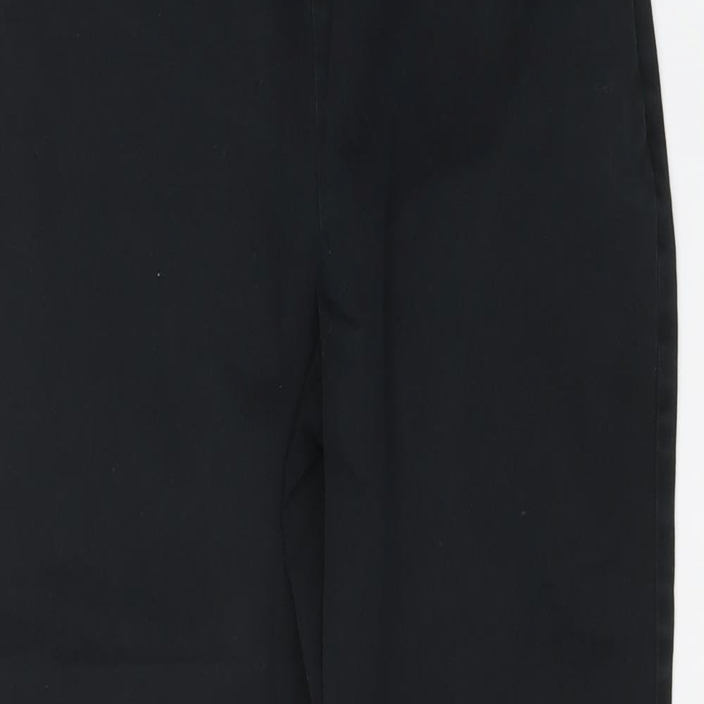 Marks and Spencer Womens Black Cotton Capri Trousers Size 10 L20 in Regular Zip