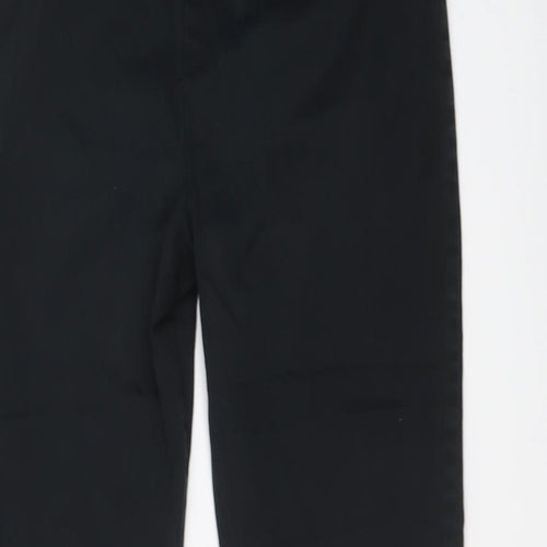 Marks and Spencer Womens Black Cotton Capri Trousers Size 10 L20 in Regular Zip