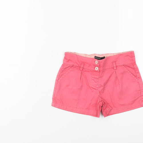 Autograph Girls Pink Cotton Chino Shorts Size 3-4 Years Regular Zip