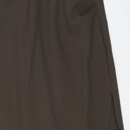 Zara Womens Green Viscose A-Line Skirt Size XL Zip
