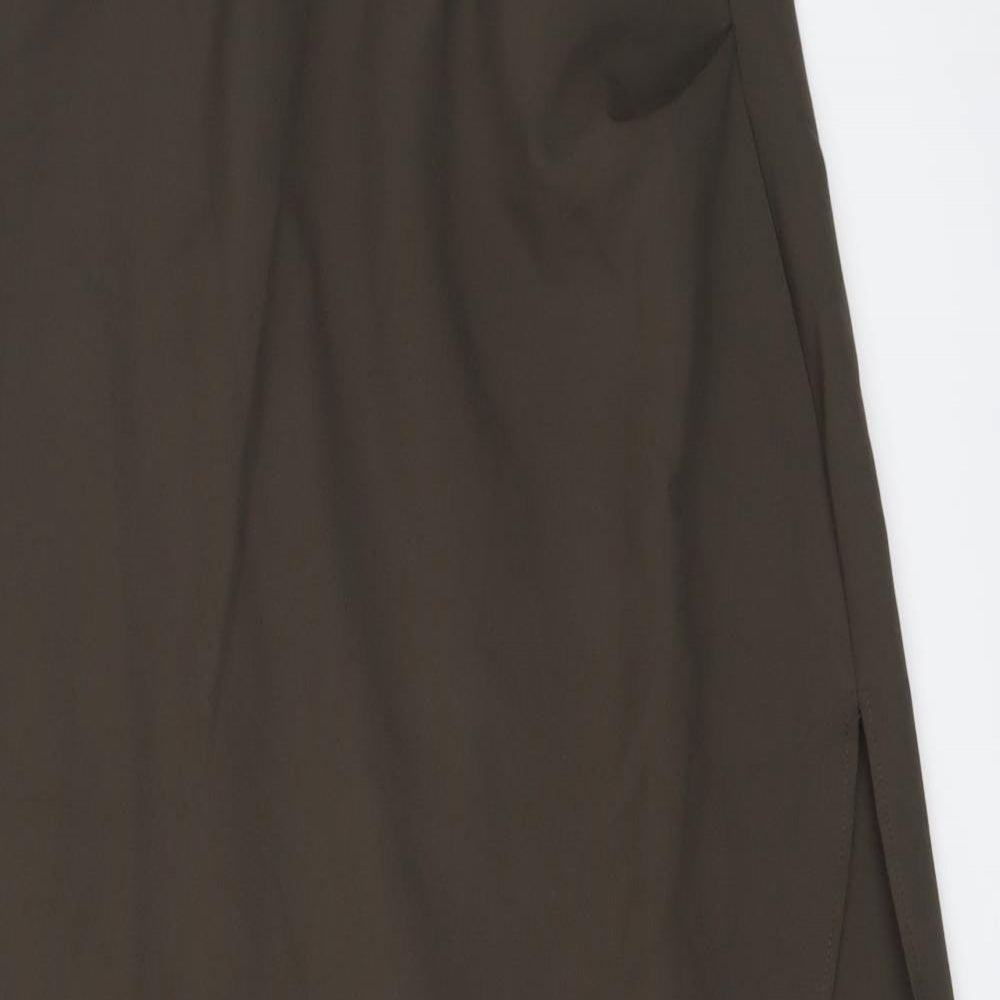 Zara Womens Green Viscose A-Line Skirt Size XL Zip