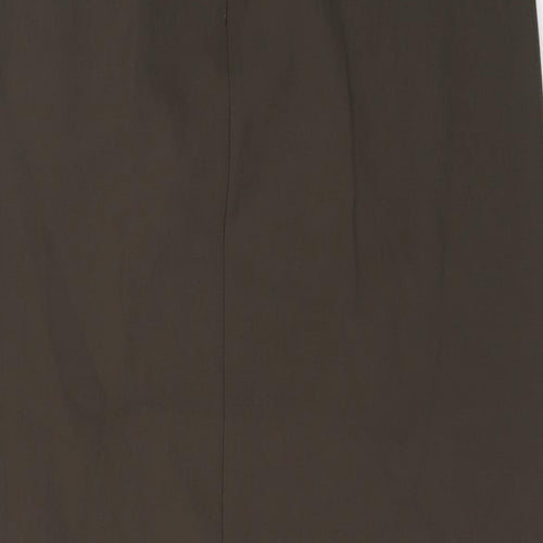 Zara Womens Green Viscose A-Line Skirt Size XL Zip