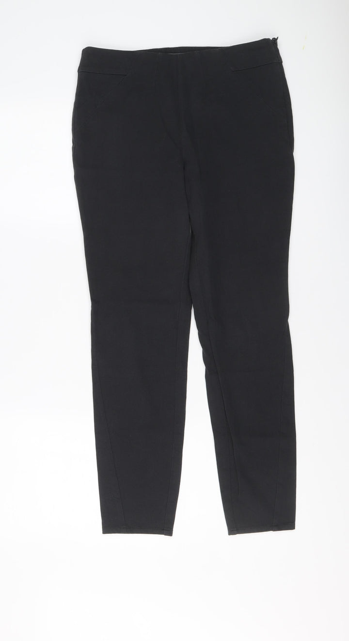 Mint Velvet Womens Grey Cotton Trousers Size 12 L27 in Regular Zip