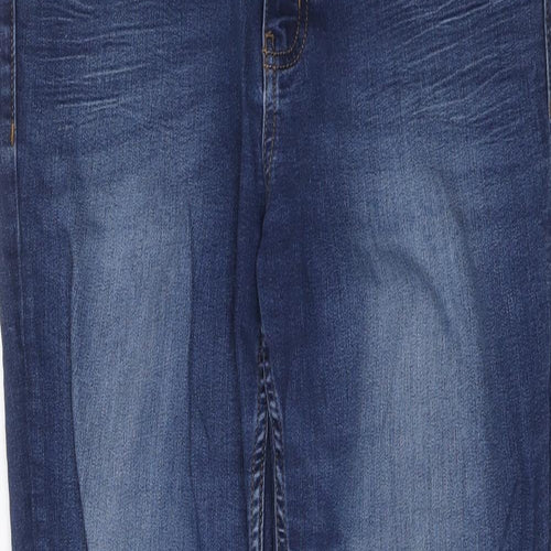 Marks and Spencer Womens Blue Cotton Skinny Jeans Size 12 L25 in Regular Button