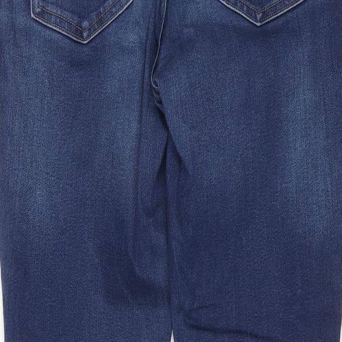 Marks and Spencer Womens Blue Cotton Skinny Jeans Size 12 L25 in Regular Button