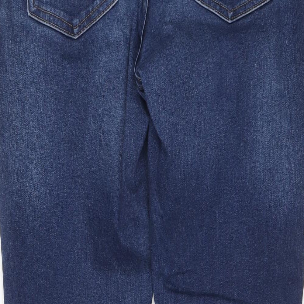Marks and Spencer Womens Blue Cotton Skinny Jeans Size 12 L25 in Regular Button