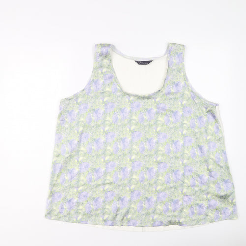 Marks and Spencer Womens Multicoloured Polyester Basic Tank Size 16 Round Neck