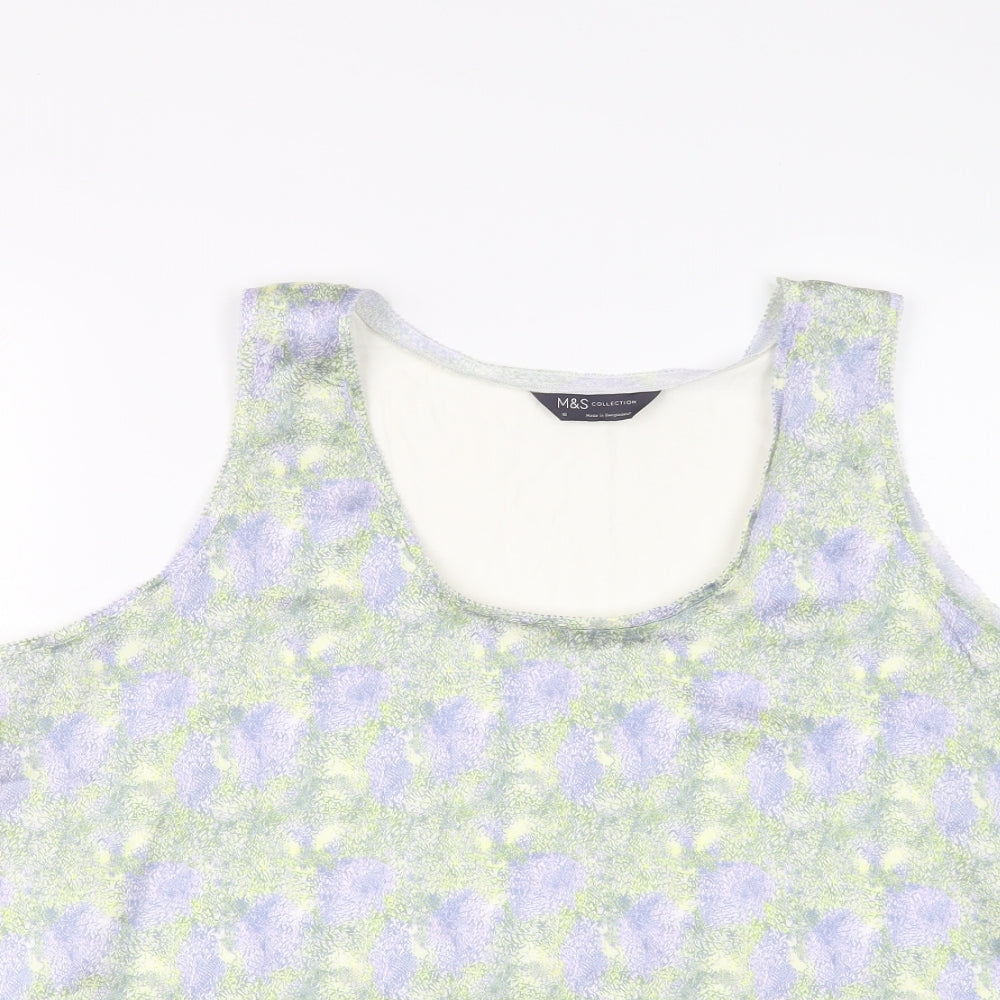 Marks and Spencer Womens Multicoloured Polyester Basic Tank Size 16 Round Neck
