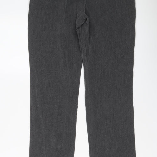 Marks and Spencer Womens Grey Polyester Trousers Size 10 L30 in Regular Button