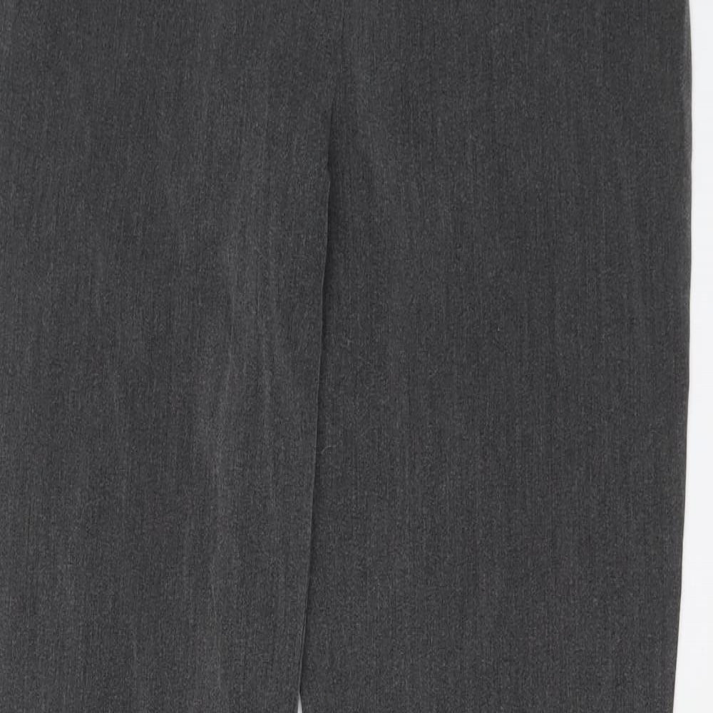 Marks and Spencer Womens Grey Polyester Trousers Size 10 L30 in Regular Button