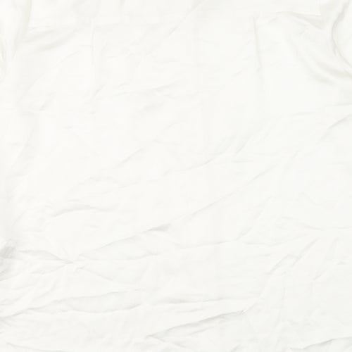 Marks and Spencer Womens Ivory Polyester Basic Button-Up Size 10 Round Neck