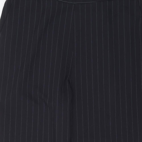 Bonmarché Womens Blue Striped Polyester Capri Trousers Size 20 L24 in Regular