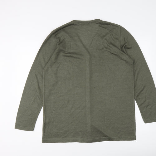 Annabel Womens Green V-Neck Acrylic Cardigan Jumper Size 2XL
