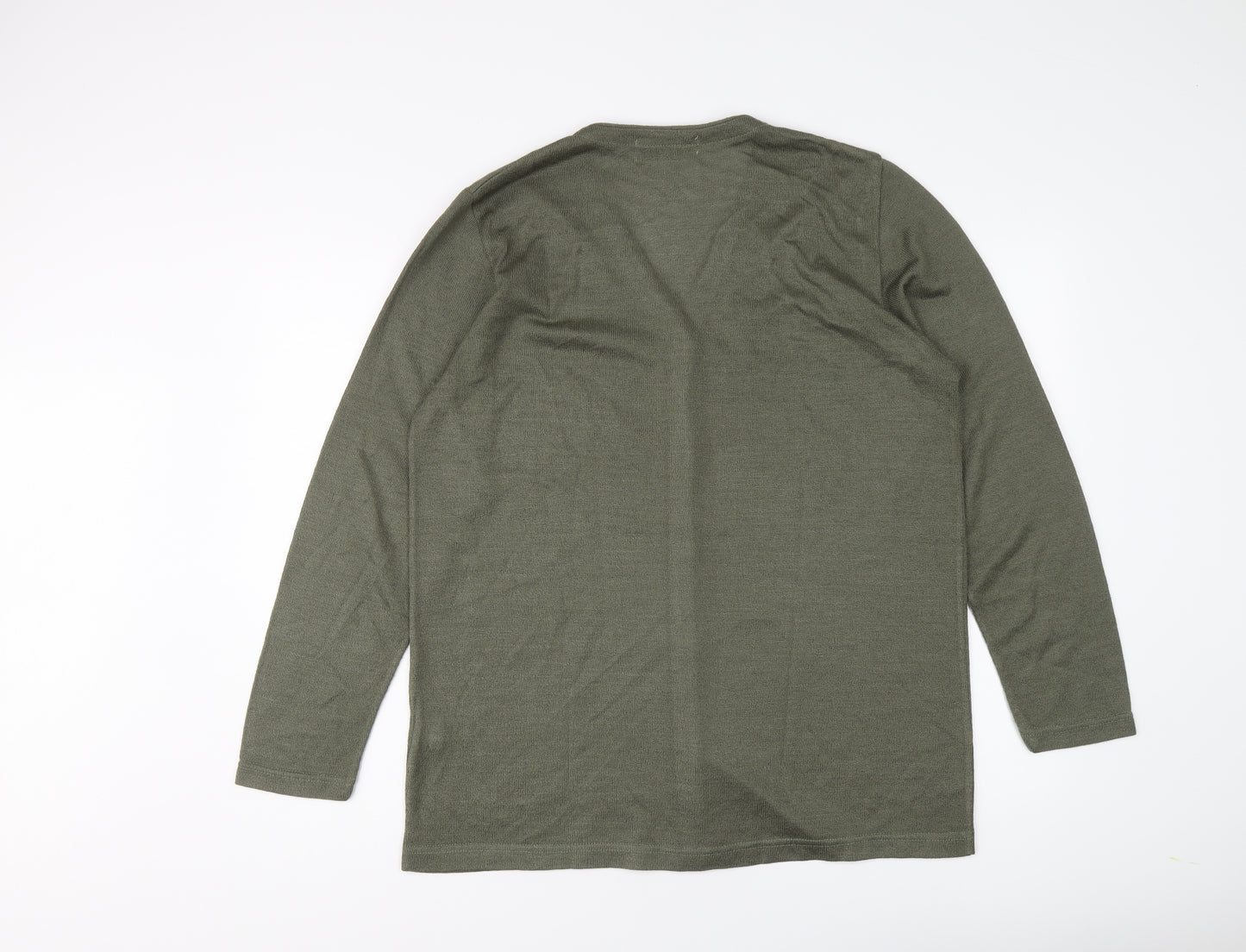 Annabel Womens Green V-Neck Acrylic Cardigan Jumper Size 2XL