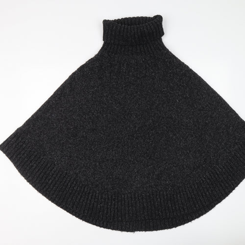 Monoprix Womens Grey Roll Neck Acrylic Pullover Jumper One Size