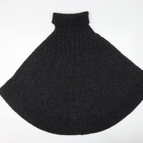Monoprix Womens Grey Roll Neck Acrylic Pullover Jumper One Size