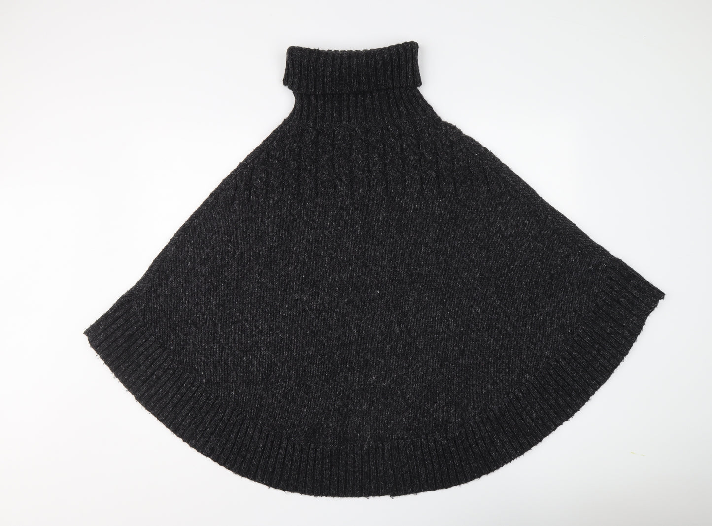 Monoprix Womens Grey Roll Neck Acrylic Pullover Jumper One Size