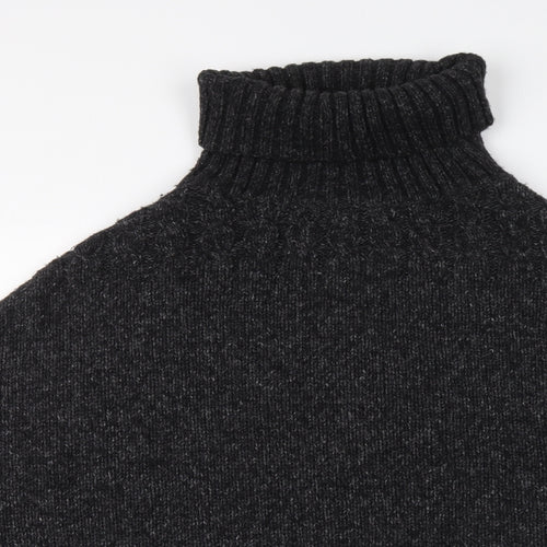 Monoprix Womens Grey Roll Neck Acrylic Pullover Jumper One Size