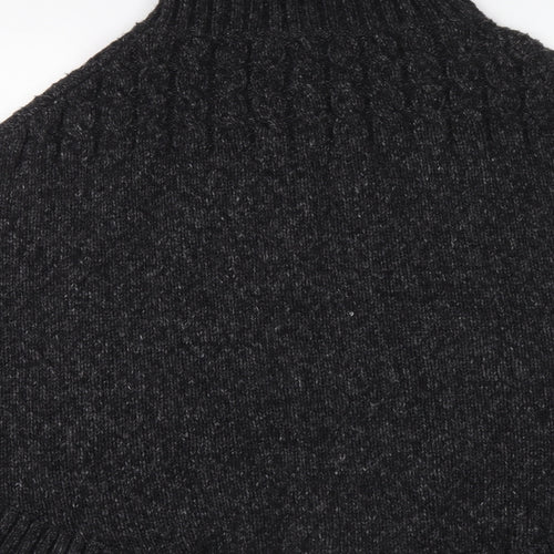 Monoprix Womens Grey Roll Neck Acrylic Pullover Jumper One Size