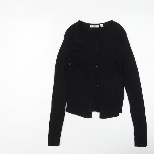Brave Soul Womens Black V-Neck Acrylic Cardigan Jumper Size M