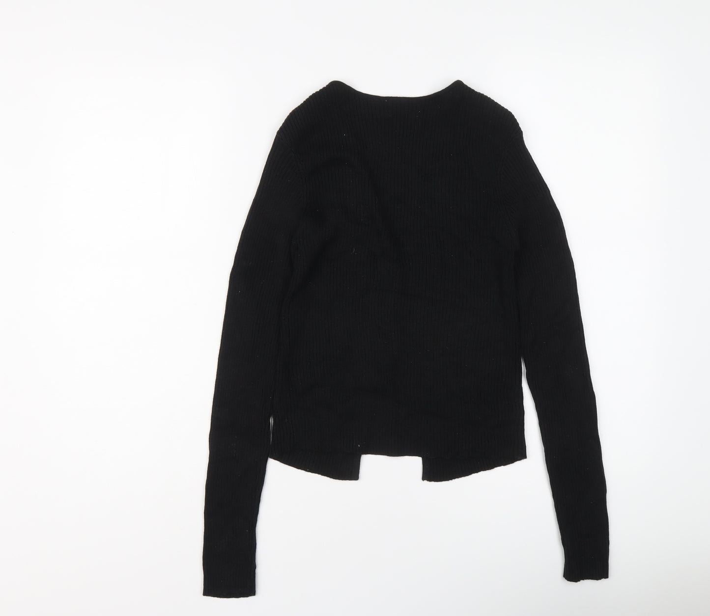 Brave Soul Womens Black V-Neck Acrylic Cardigan Jumper Size M