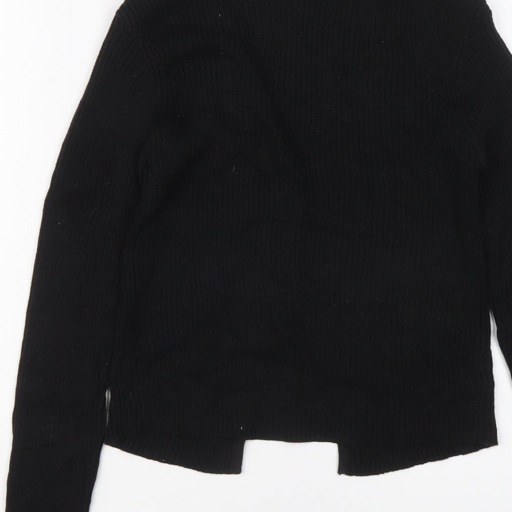 Brave Soul Womens Black V-Neck Acrylic Cardigan Jumper Size M