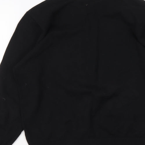 Burton Mens Black V-Neck Cotton Pullover Jumper Size S Long Sleeve