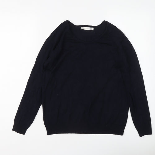 Sfera Casual Womens Blue Round Neck Viscose Pullover Jumper Size L