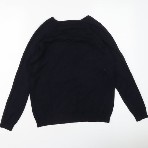 Sfera Casual Womens Blue Round Neck Viscose Pullover Jumper Size L