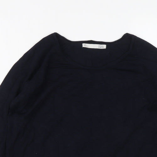 Sfera Casual Womens Blue Round Neck Viscose Pullover Jumper Size L