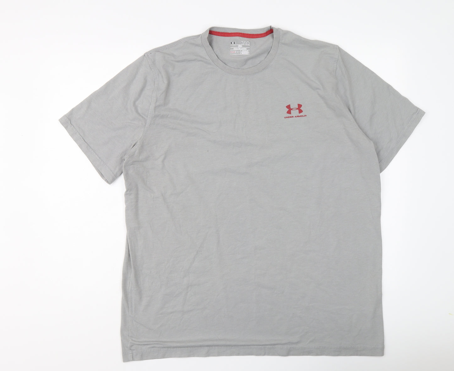 Under armour Mens Grey Polyester T-Shirt Size XL Round Neck