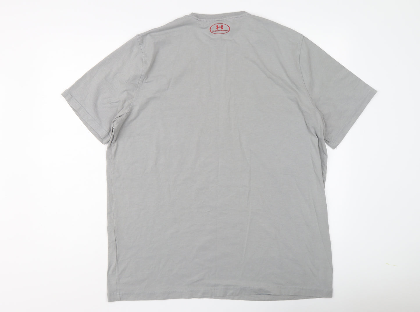 Under armour Mens Grey Polyester T-Shirt Size XL Round Neck