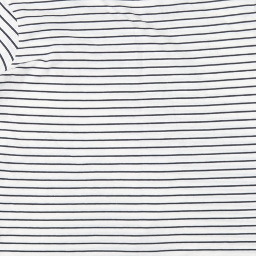 Regatta Womens Blue Striped Cotton Basic T-Shirt Size 16 Round Neck - Floral Detail