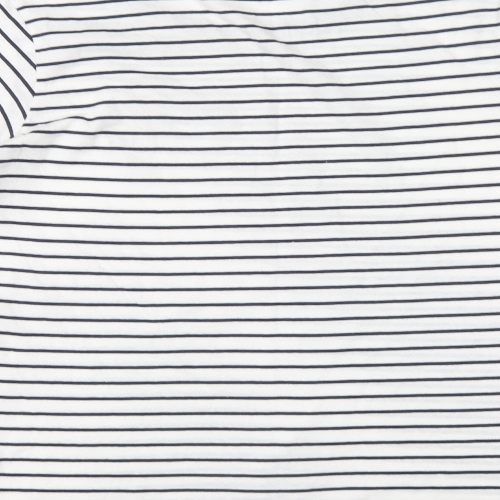Regatta Womens Blue Striped Cotton Basic T-Shirt Size 16 Round Neck - Floral Detail