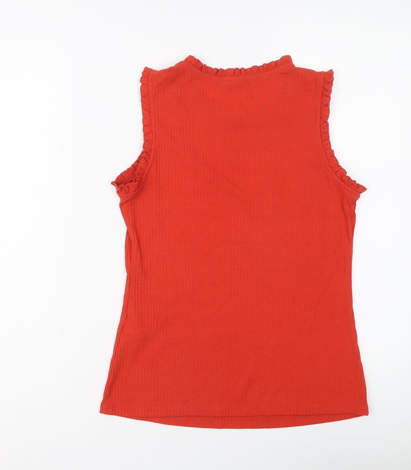 Jacqueline De Yong Womens Red Polyester Basic Tank Size S Round Neck