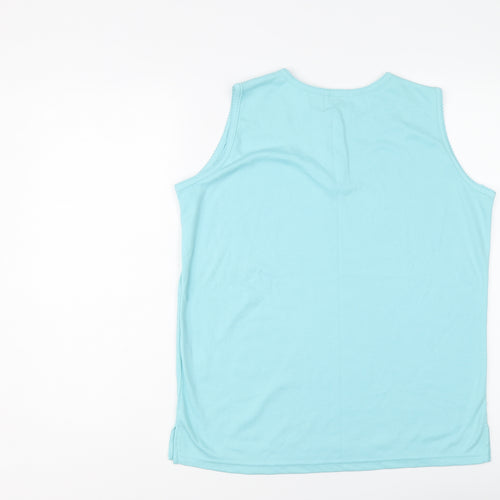 Bonmarché Womens Blue Polyester Basic T-Shirt Size M Henley - Floral Detail
