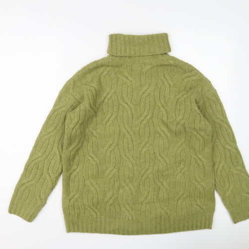 Marks and Spencer Womens Green Roll Neck Acrylic Pullover Jumper Size S