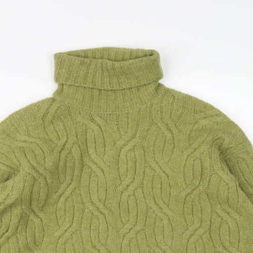 Marks and Spencer Womens Green Roll Neck Acrylic Pullover Jumper Size S